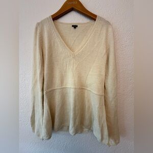 Joseph Soft Beige Alpaca V-Neck Sweater